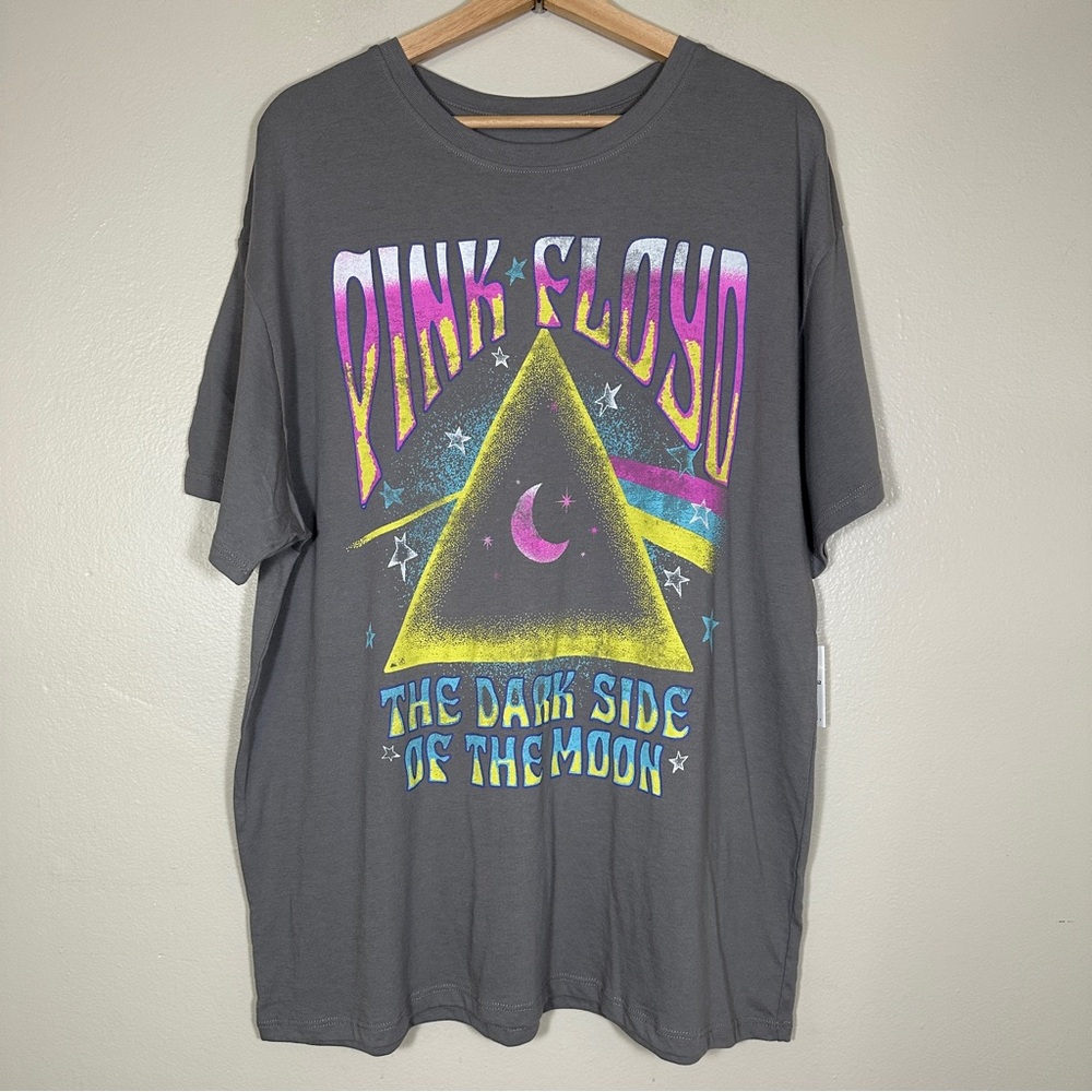 NEW Pink Floyd Dark Side of the Moon Gray Short Sleeve Tee
